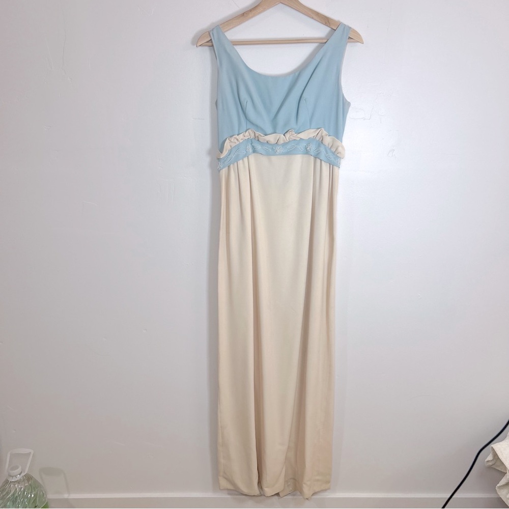 Stunning vintage beaded bow back maxi dress